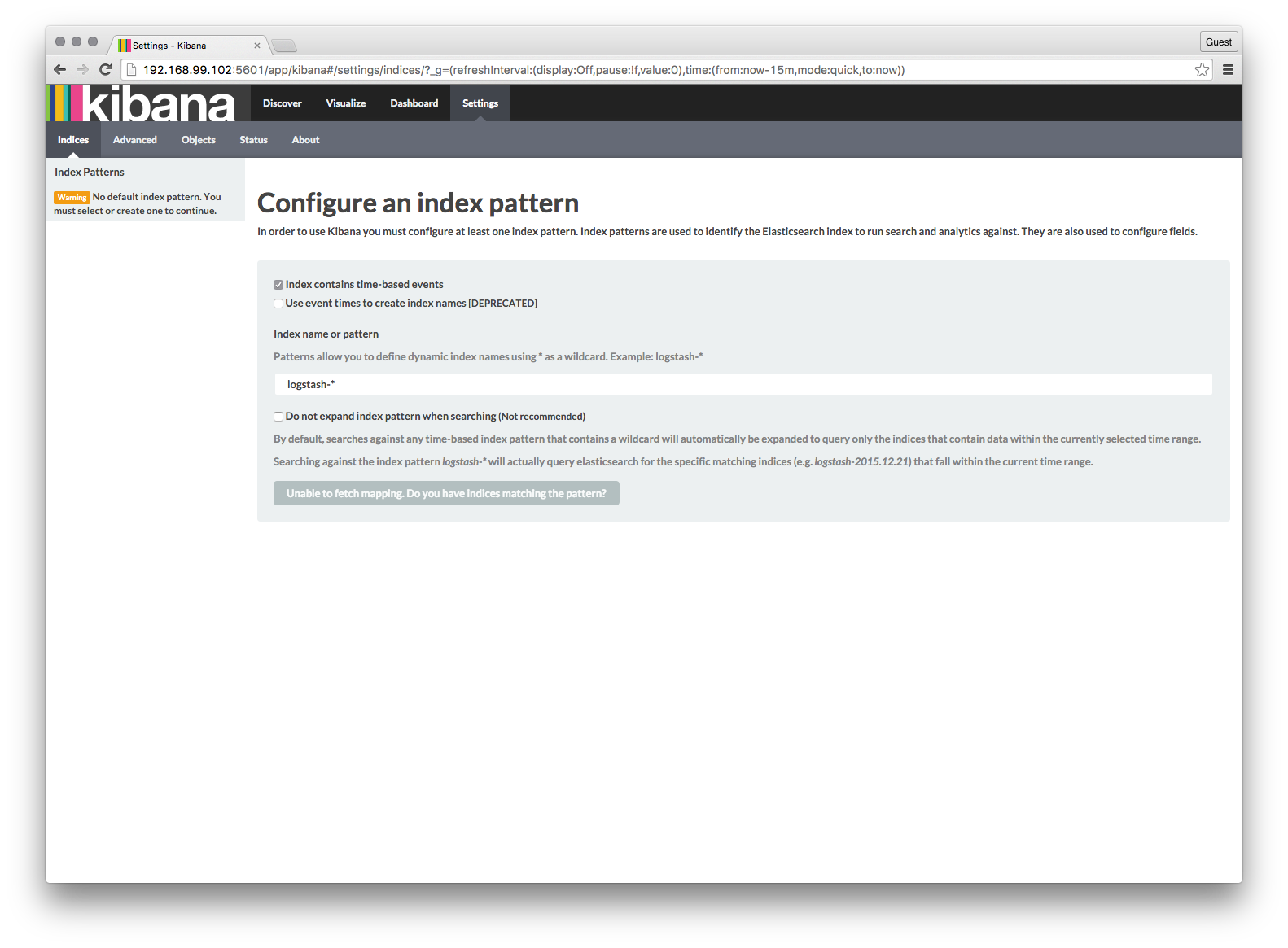 Set the Index for Kibana